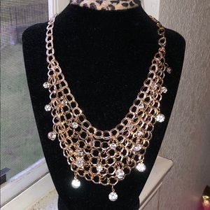 Gold Fishnet Necklace Set